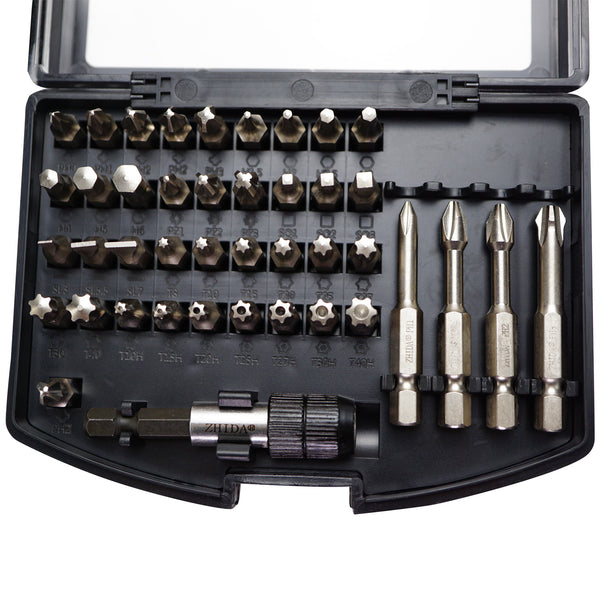 ZHIDA 42 PC Screwdriver Bits Set Allen Bit Set Security TORX Bits Set 1 SET
