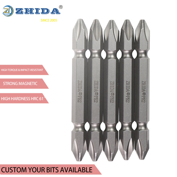 3 inch short groove PHILLIPS double ended power bits PH2 5 PCS