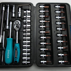 46 PC ratchet screwdriver socket bit set